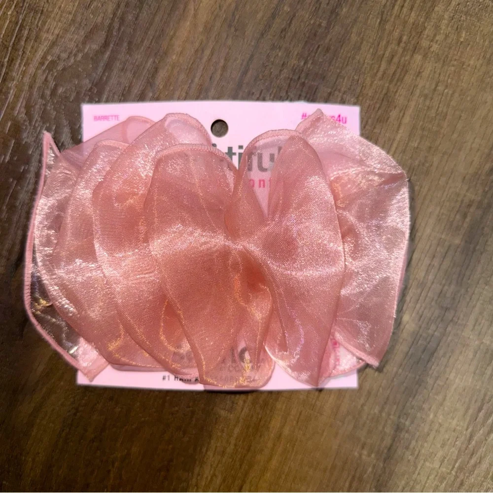 NWT Scünci by Conair Mauve Pink Bow Clip